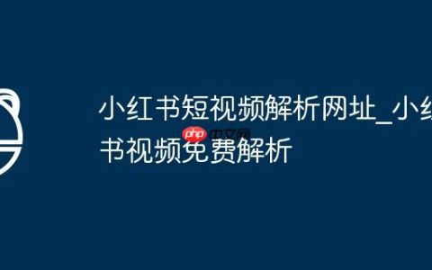 小红书短视频解析网址_小红书视频免费解析
