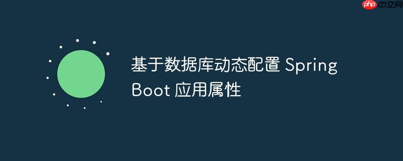 基于数据库动态配置 spring boot 应用属性