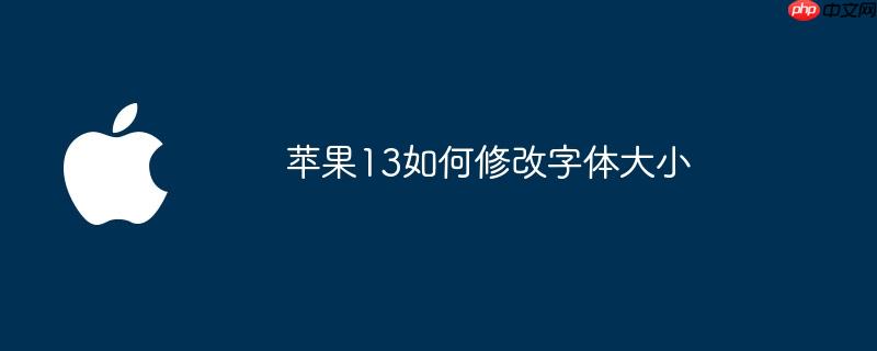 苹果13如何修改字体大小