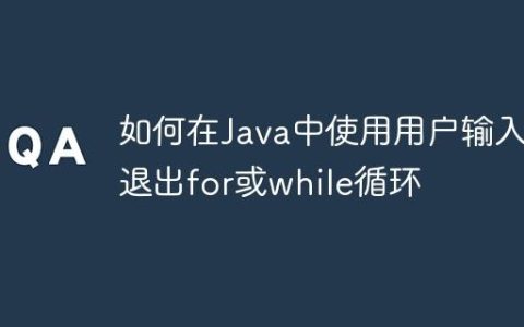 如何在Java中使用用户输入退出for或while循环