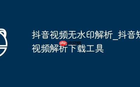 抖音视频无水印解析_抖音短视频解析下载工具