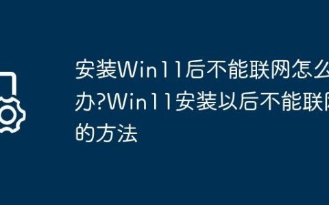 安装Win11后不能联网怎么办?Win11安装以后不能联网的方法