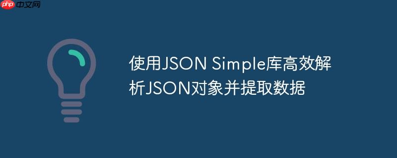使用JSON Simple库高效解析JSON对象并提取数据