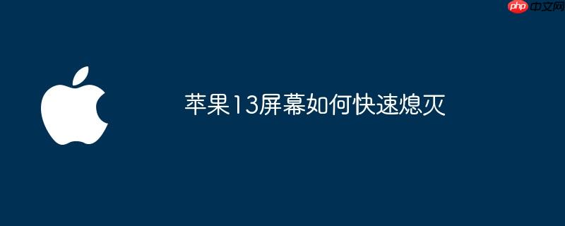 苹果13屏幕如何快速熄灭