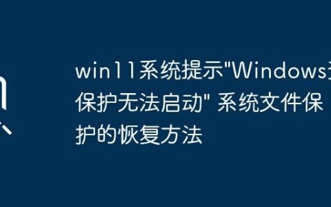 win11系统提示”Windows资源保护无法启动” 系统文件保护的恢复方法