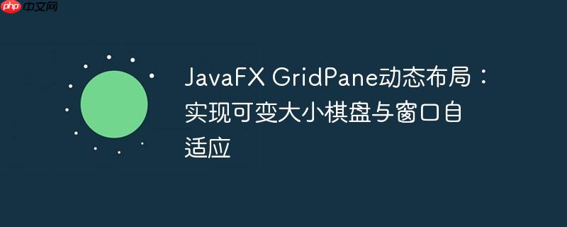 JavaFX GridPane动态布局:实现可变大小棋盘与窗口自适应