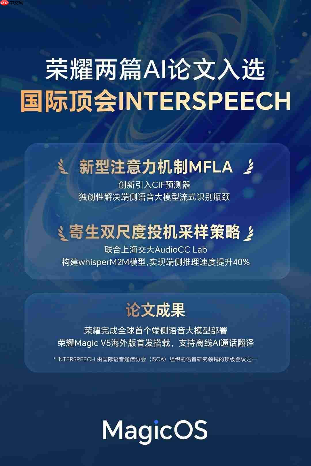 阿尔法战略持续落地:荣耀AI语音技术成果入选INTERSPEECH,筑牢AI领导力