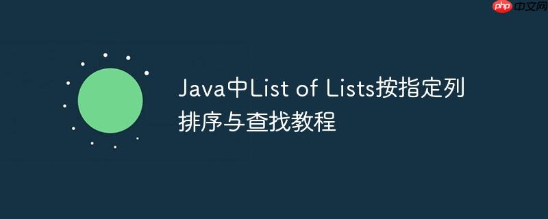 Java中List of Lists按指定列排序与查找教程
