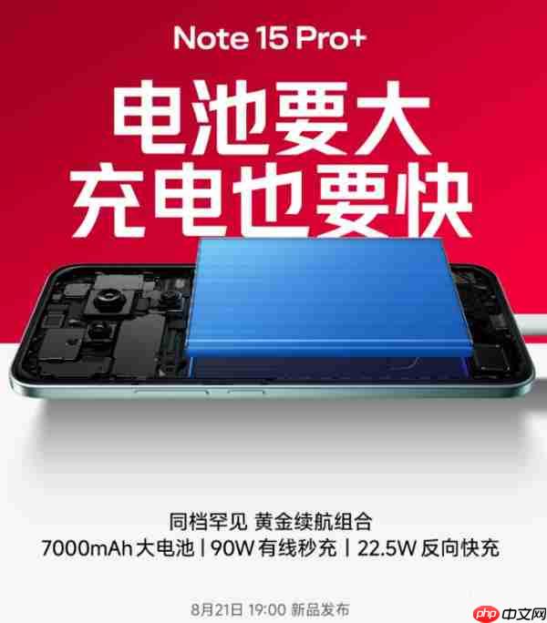 REDMI Note 15 Pro+ 续航配置公布:配 7000mAh 电池