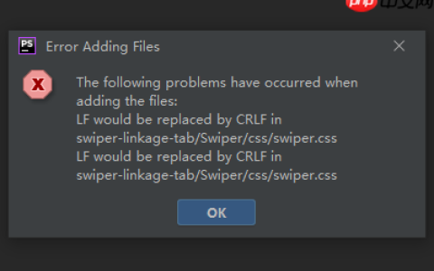 PhpStorm Git Add提示LF would be replaced by CRLF的解决方法
