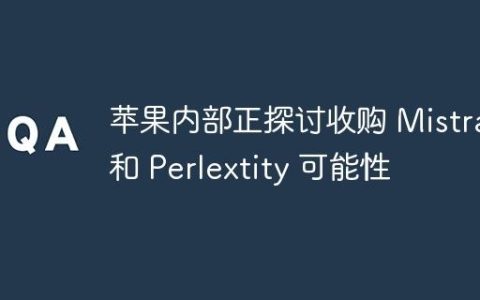 苹果内部正探讨收购 Mistral 和 Perlextity 可能性