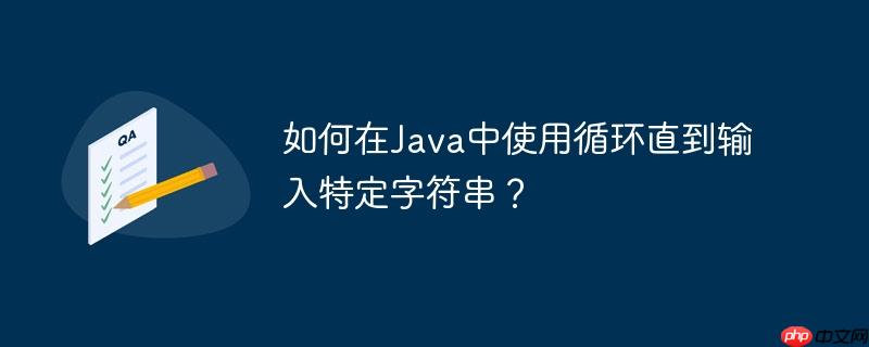如何在java中使用循环直到输入特定字符串？