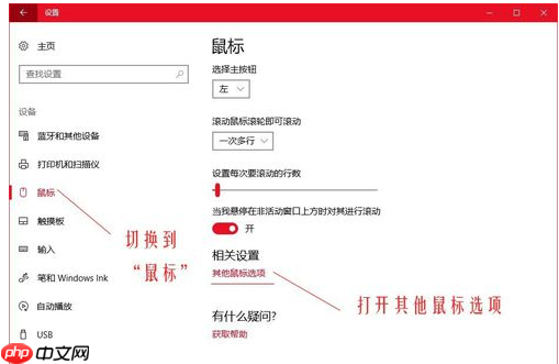 Win10电脑怎样更改鼠标dpi数值？