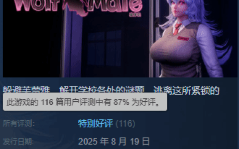 Steam新游《狼伴侣》特别好评！被狼妹妹追赶！