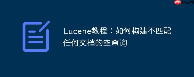 Lucene教程：如何构建不匹配任何文档的空查询