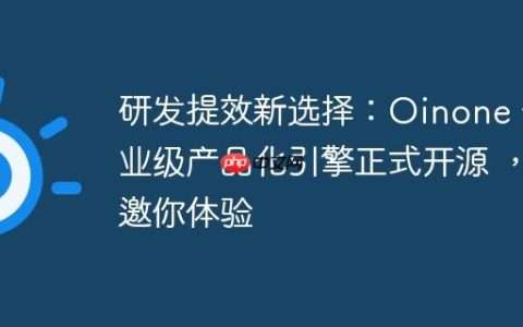 研发提效新选择：Oinone 企业级产品化引擎正式开源 ，邀你体验