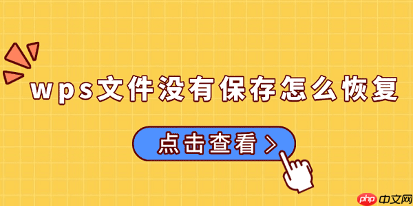 wps文件没有保存怎么恢复 试试这5个方法