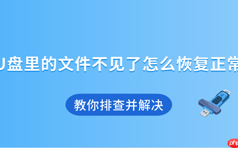 U盘里的文件不见了怎么恢复正常 教你排查并解决
