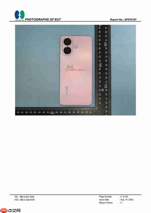 vivo V60 Lite真机图曝光:后置竖排双摄 搭载天玑7300