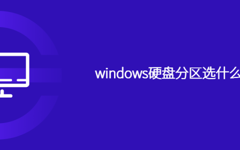 windows硬盘分区选什么格式