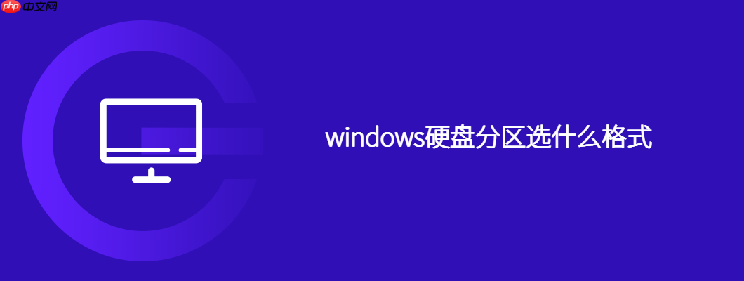 windows硬盘分区选什么格式