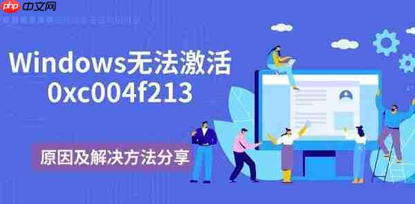 Windows无法激活0xc004f213 原因及解决方法分享