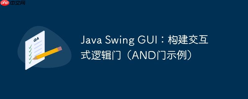 Java Swing GUI:构建交互式逻辑门(AND门示例)