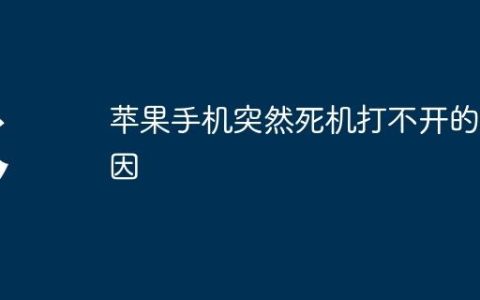 苹果手机突然死机打不开的原因