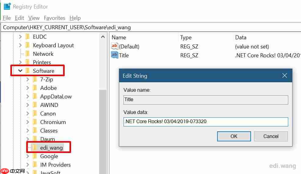 .NET Core 读写Windows注册表