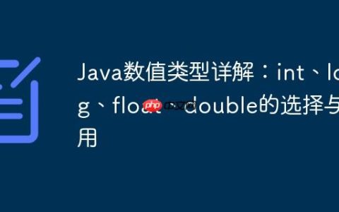 Java数值类型详解：int、long、float、double的选择与使用