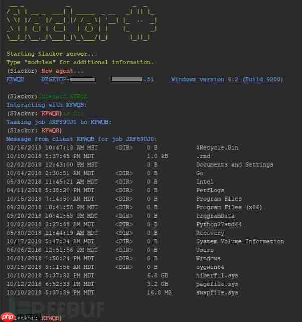 Slackor:Go语言写的一款C&C服务器