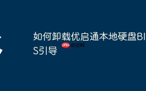 如何卸载优启通本地硬盘BIOS引导