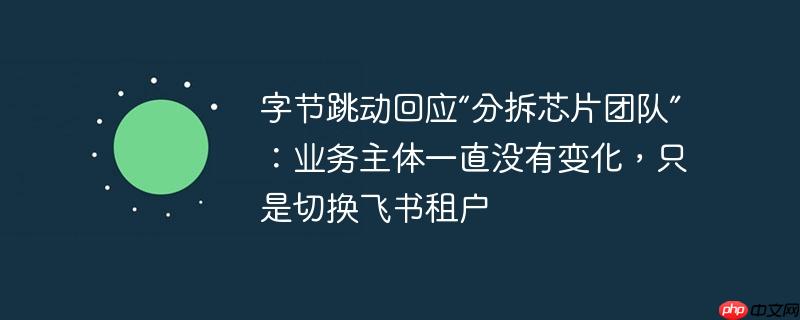 字节跳动回应“分拆芯片团队”:业务主体一直没有变化,只是切换飞书租户