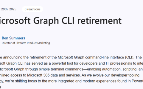 Microsoft Graph CLI 即将退役