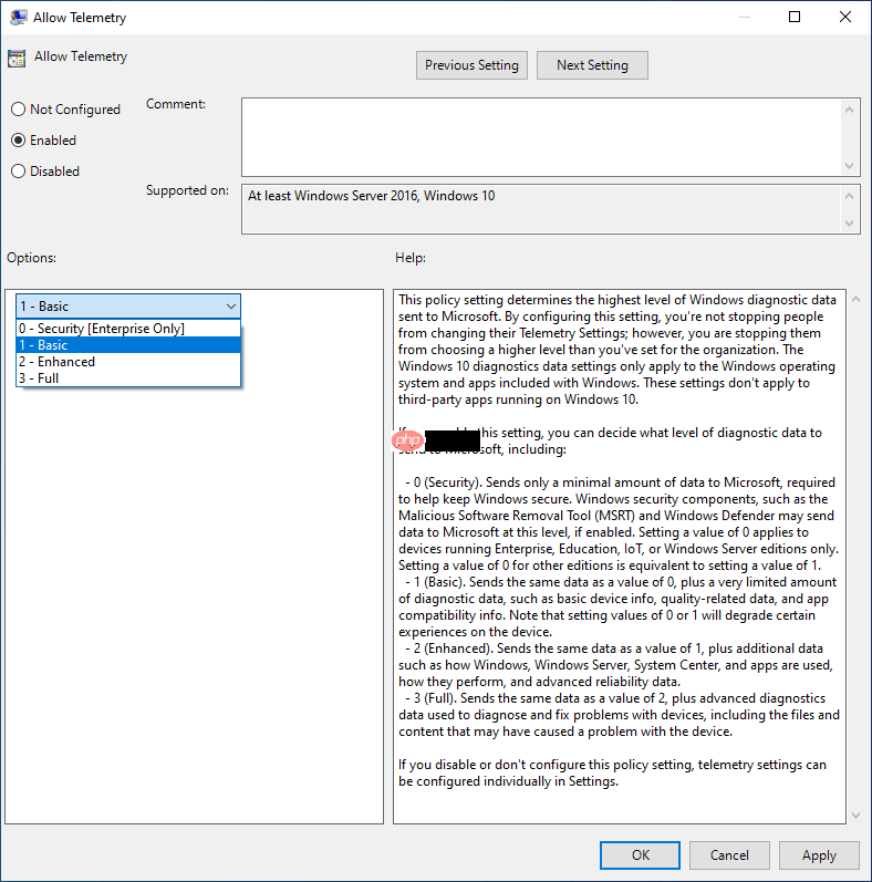 新的Windows 10 20h1遥测设置有什么变化?