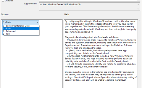 新的Windows 10 20h1遥测设置有什么变化？