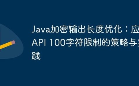 Java加密输出长度优化：应对API 100字符限制的策略与实践