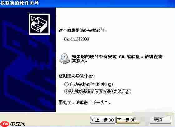 佳能2900打印机驱动安装步骤