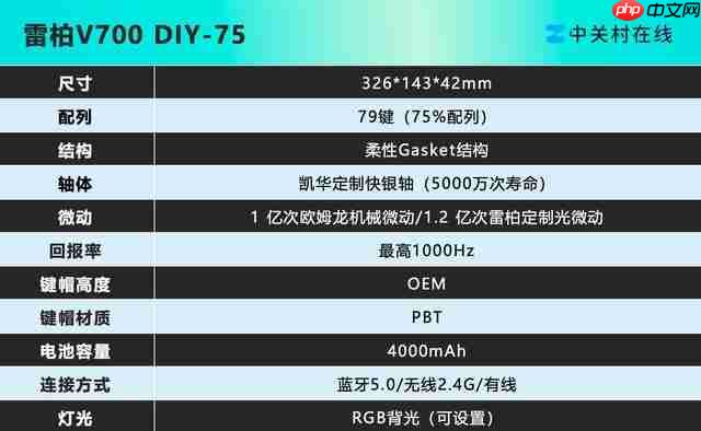 雷柏 V700 DIY-75 三模机械键盘评测:200+ 价位段的大厂精品