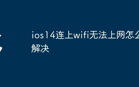 ios14连上wifi无法上网怎么解决