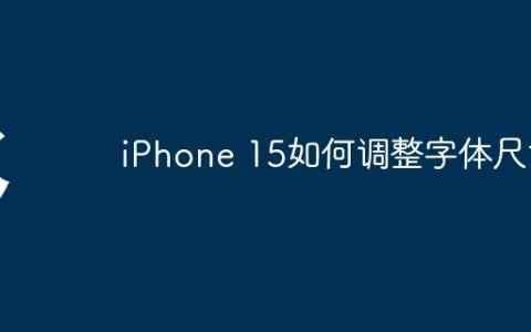 iPhone 15如何调整字体尺寸