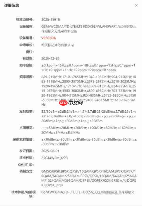 vivo X300 Pro 卫星通信版通过认证 6500mAh+90W 快充
