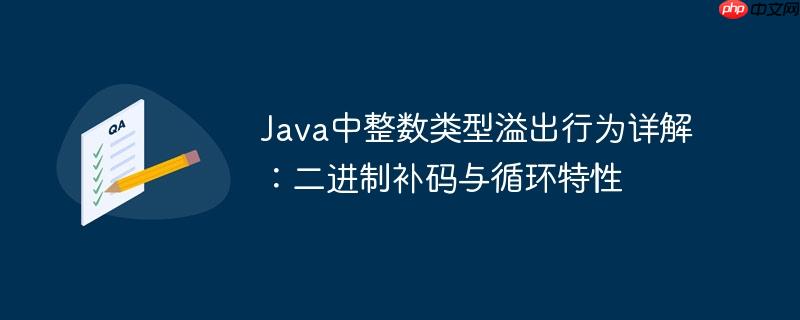 Java中整数类型溢出行为详解:二进制补码与循环特性