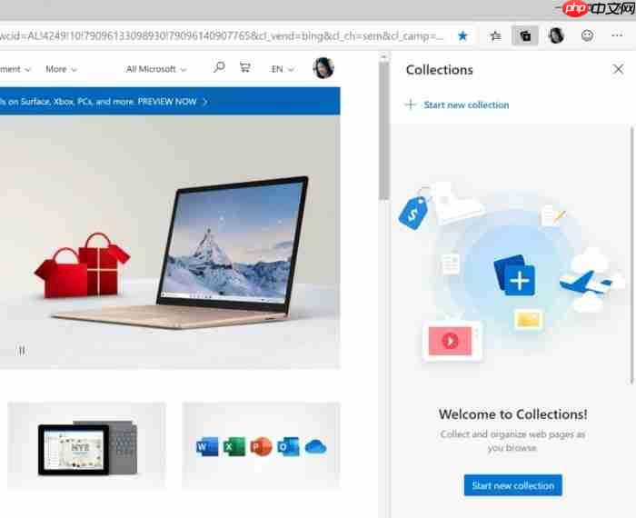 Win10 Edge Dev和Canary版默认启用Collections功能