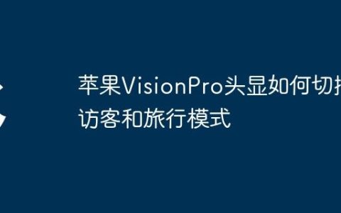 苹果VisionPro头显如何切换访客和旅行模式