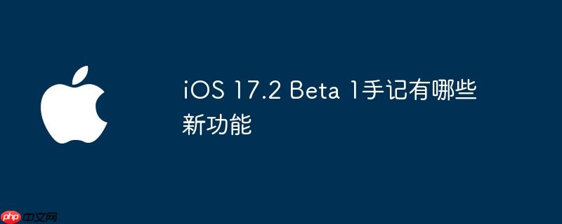 iOS 17.2 Beta 1手记有哪些新功能