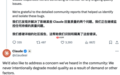 Anthropic 官方确认 Claude 模型回复质量下降，现已修复