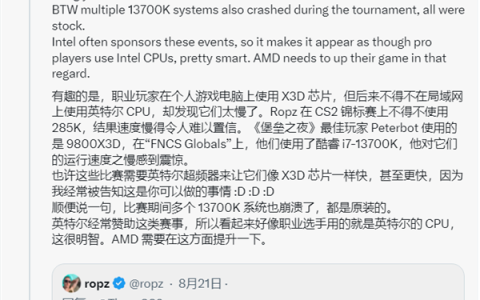 电竞选手吐槽比赛设备：除了9800X3D其他都不太行！