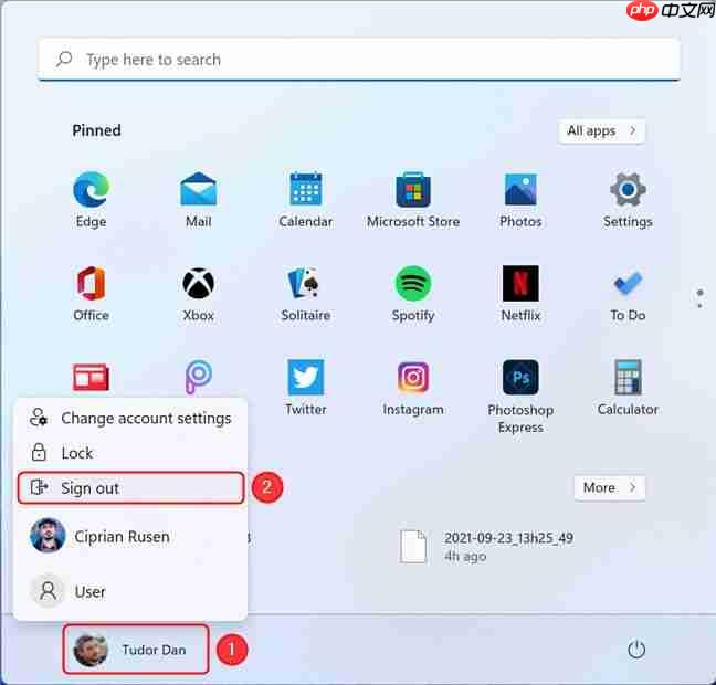 微软Win11 Beta 预览版“注销”按钮被隐藏:需打开 Microsoft 36