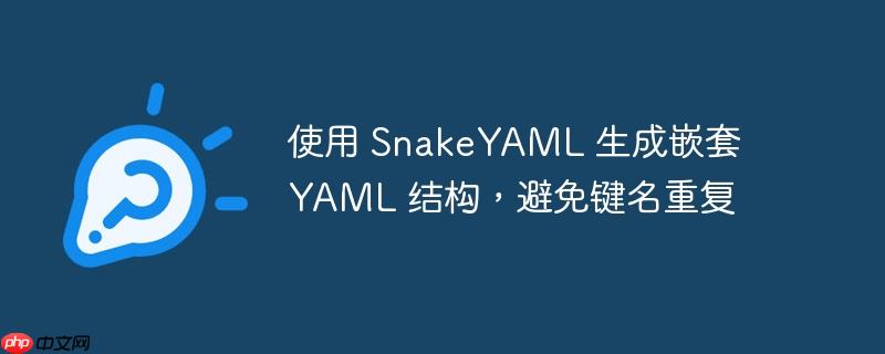 使用 snakeyaml 生成嵌套 yaml 结构，避免键名重复